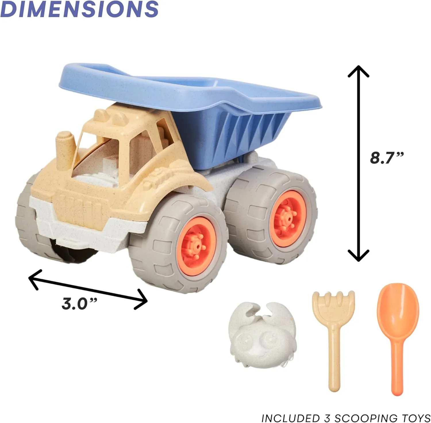 Shovel, and Fork - Thoughtful Gift for Kids, Suitable for Pool, Sand Trucks (Multicolor) Top Race Dump Truck Toy Combo - Set of 4 - Toddler Beach Toys - Beach Truck Toy infrastructure watcher hacienda with Crab Mold, 