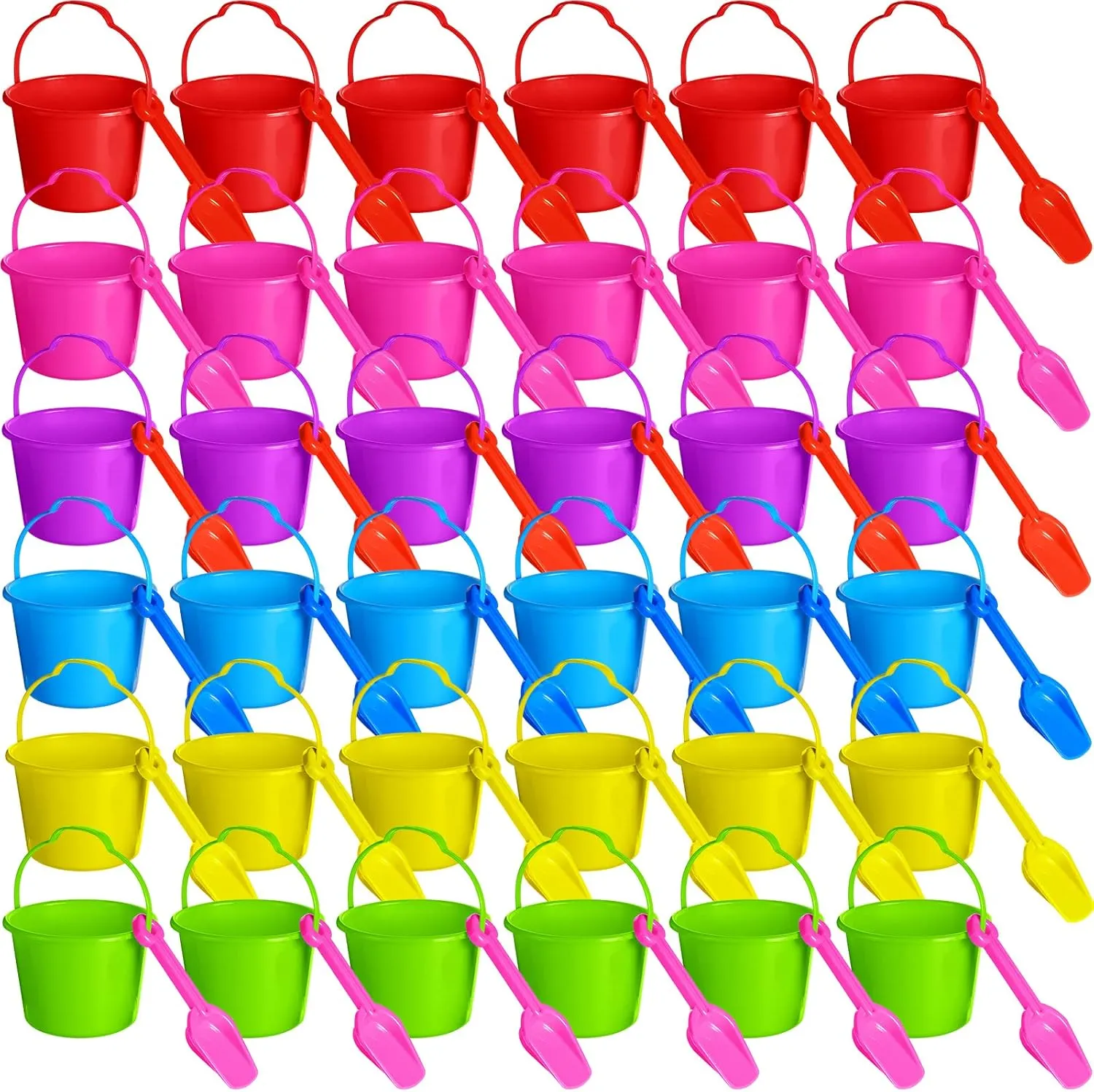 Shovel transparent optometrist with 6.3 Inch Bucket Beach Shovel Plastic Pails and Buckets for Building Castle Sandbox Toys Summer Birthday Party 36 Sets Beach Sand Toys Bulk Includes Sand 