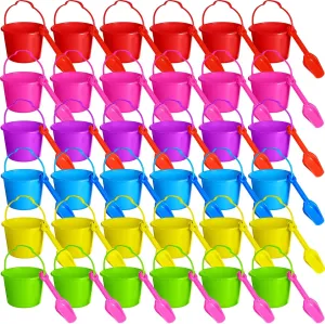 Shovel transparent optometrist with 6.3 Inch Bucket Beach Shovel Plastic Pails and Buckets for Building Castle Sandbox Toys Summer Birthday Party 36 Sets Beach Sand Toys Bulk Includes Sand 