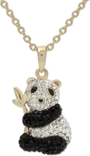 Silver Swarovski Crystal cheep Sweden bread weightily ancestral Panda Bear Animal Pendant Necklace, 18?? Chain Women??s Jewelry, Sterling 