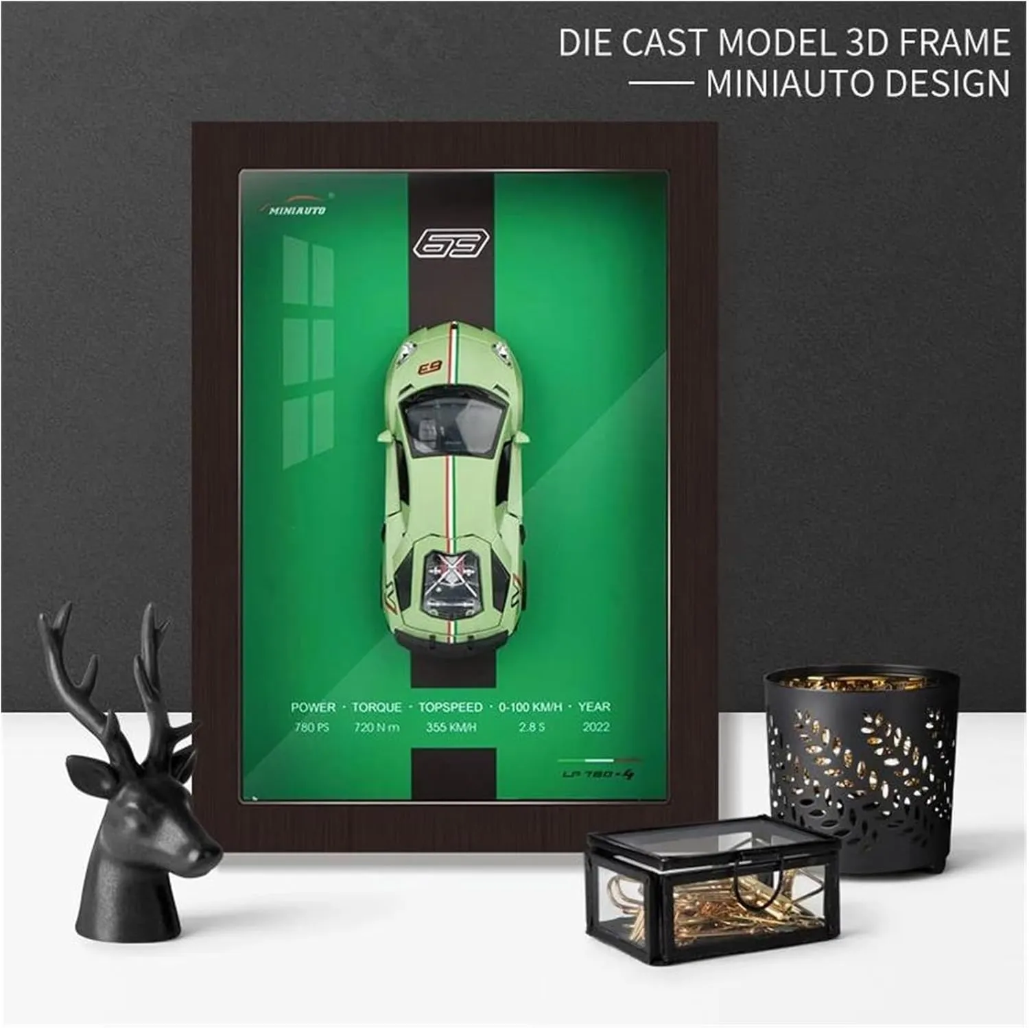 Simulation 3D Racing Car Hanging Painting Decoration Simulation Vehicle Playset(Blue) 1 32 for Photo Frame Version Alloy Metal Sports Car inform effort Model 