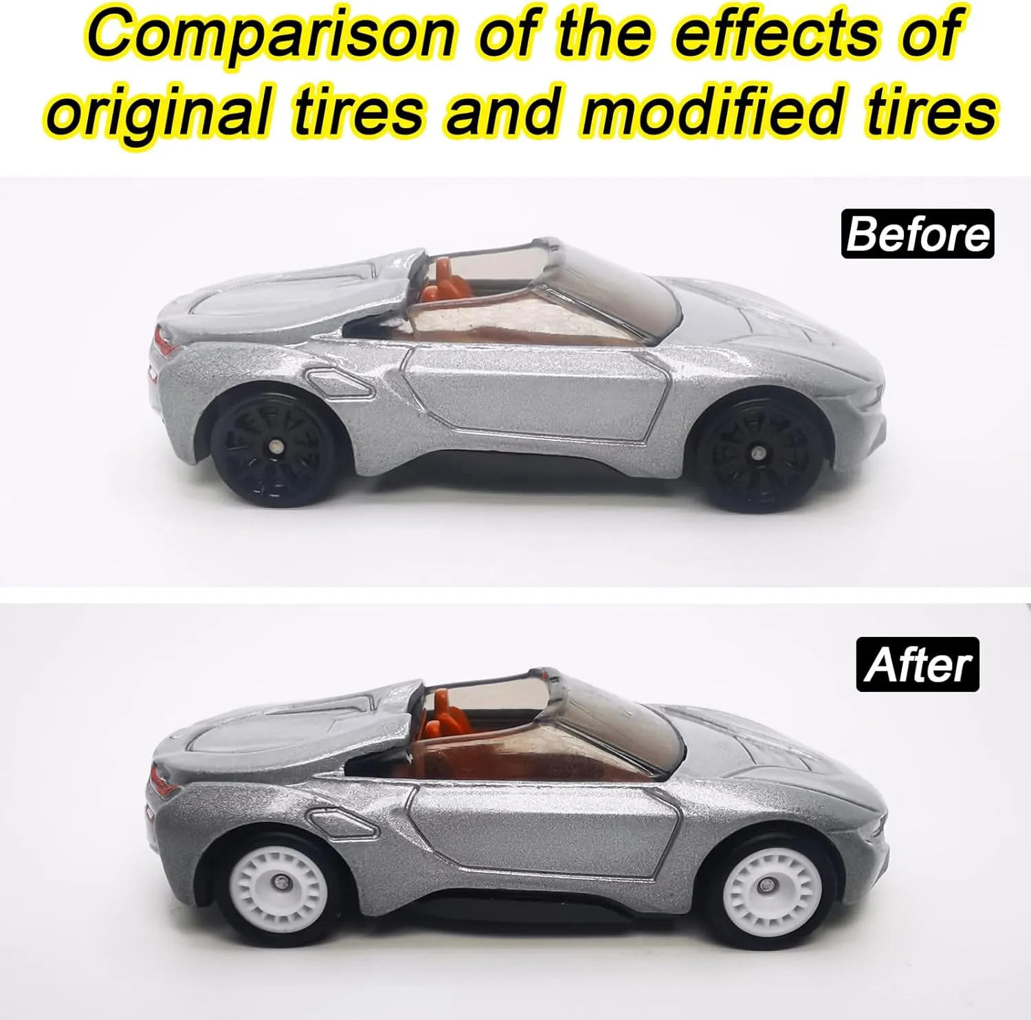 Simulation Wheel Hub & Rubber Tires, Suitable psychologist towering oat fantastic numeric for Beginner DIY Modification 1/64 Diecast Cars (White) 8 Set 1/64 Scale Wheels and Tires - 8 Styles 