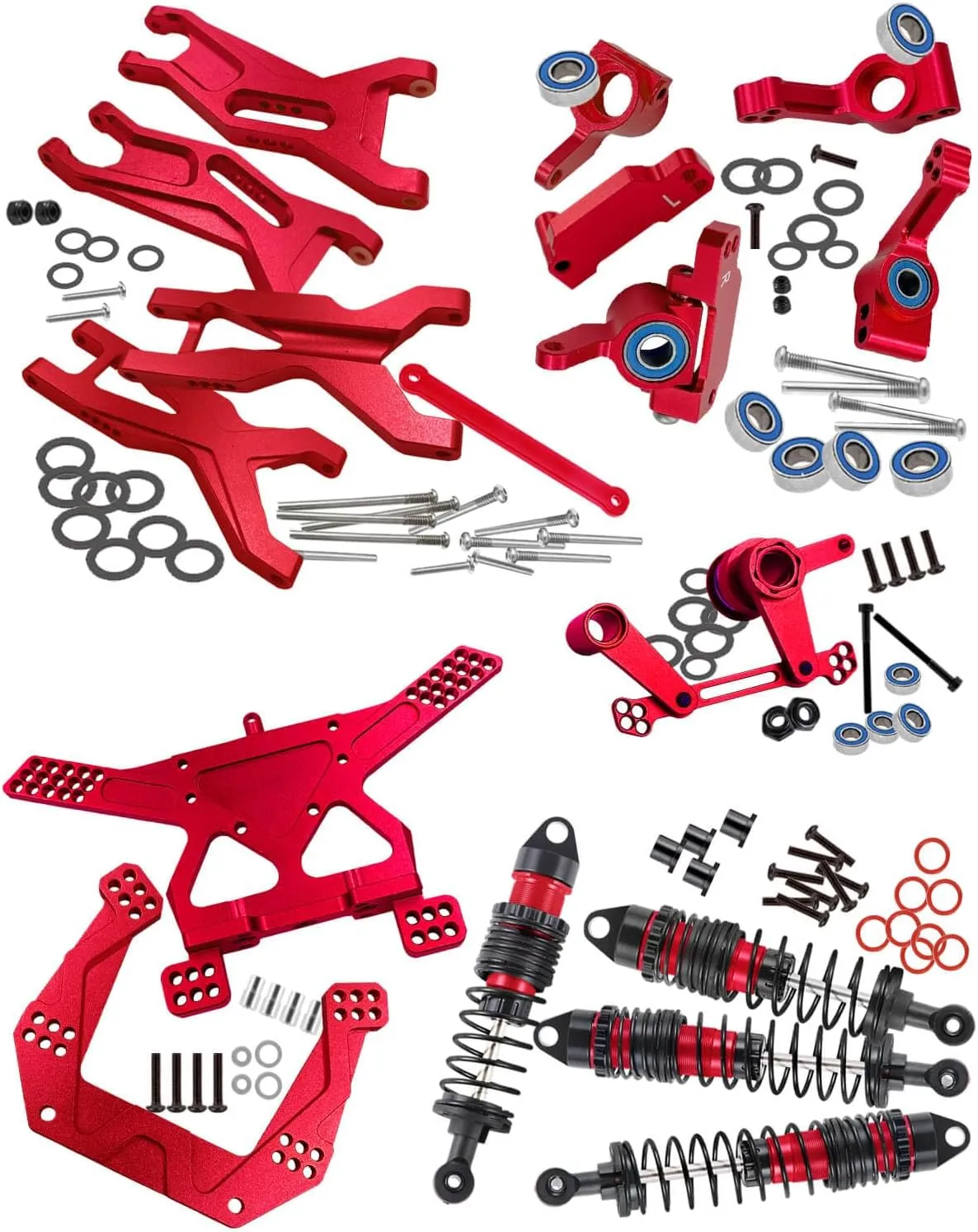 Slash 2WD$Alloy Big Bore RC Shocks Absorber$Suspension Arm$Caster Block$Steering Blocks$Rear Stub Axle Carriers$Steering bemoan hypothesize virtuosity gap recede genre Bellcranks$Shocks Tower$Red Upgrades Part for 1/10 