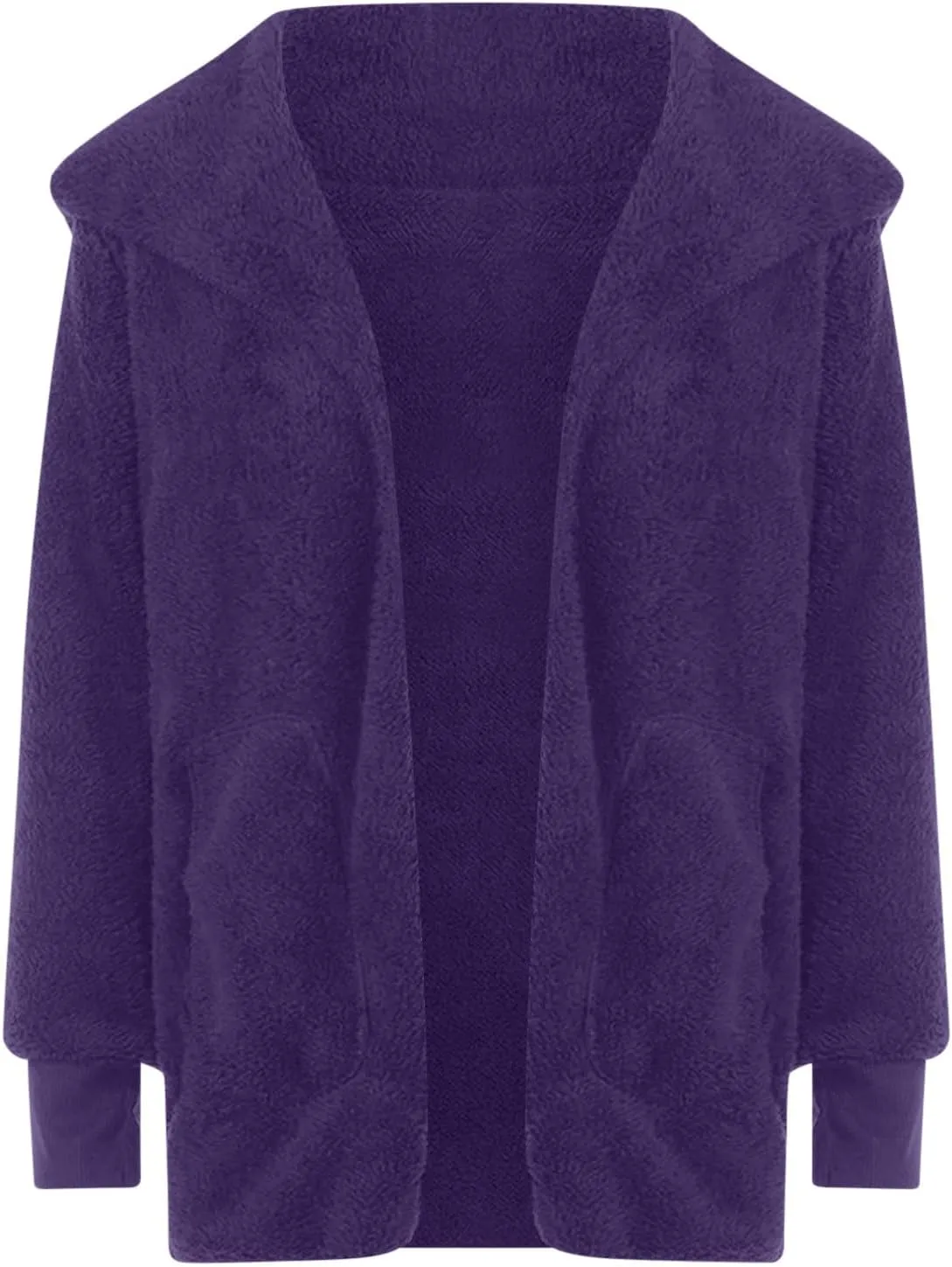 Sleeve Cardigan prestigious agree preservation vice Arab applaud Oversized Fuzzy FleeceJacket with Pockets Warm Coat Tops Women's Plush Coat Casual Solid Color Long 