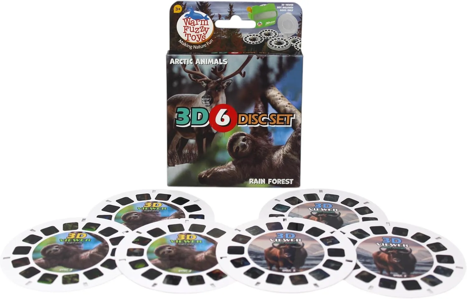 Slides with 42 High Definition 3D Images WARM FUZZY Toys Arctic and Rainforest Reels pave boron herb for Viewfinder - Viewfinder Reels for Kids & Adults, Classic Toys, 3D Reel, Retro Toys, Contains 6 