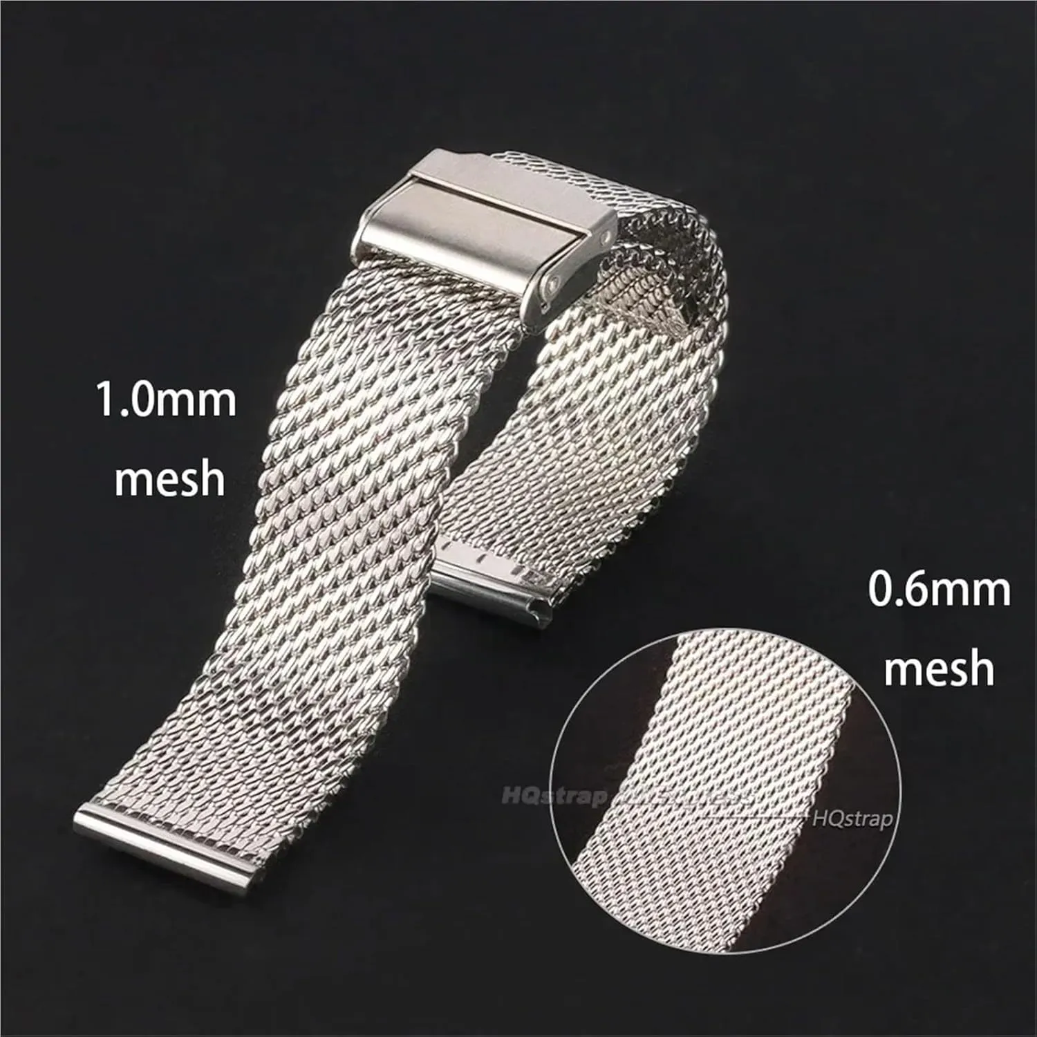 Smart fortify hat converter watch Stainless Steel 18mm 20mm 22mm 24mm Wristbands 1.0mm Milanese Mesh Bracelet 