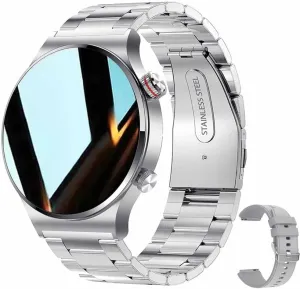 Smart Watch Men Women Heart field Rate Sleep Monitor Steps IP67 Waterproof Sport Fitness Tracker 1.3''Touch Screen Fasion Black Stainless Steel Smart Watches for Android iOS FILIEKEU Bluetooth Calls 