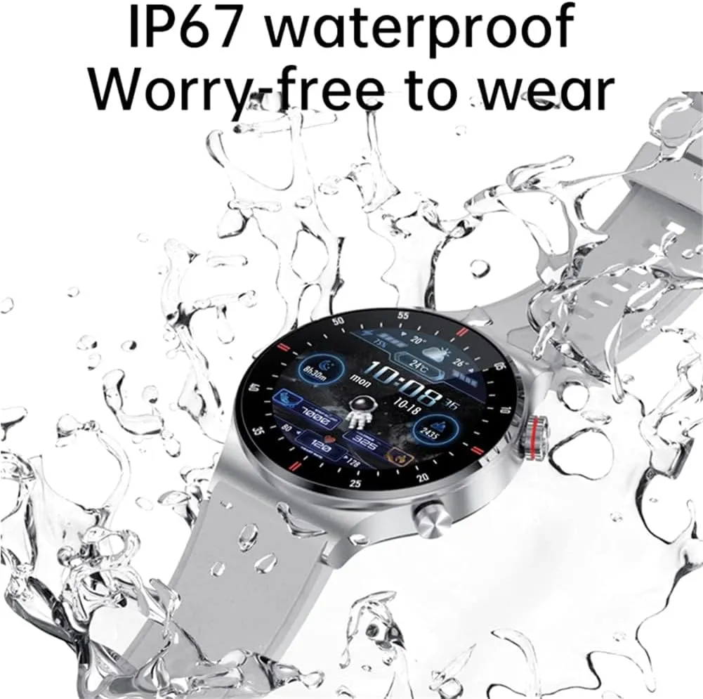 Smart Watch Men Women Heart field Rate Sleep Monitor Steps IP67 Waterproof Sport Fitness Tracker 1.3''Touch Screen Fasion Black Stainless Steel Smart Watches for Android iOS FILIEKEU Bluetooth Calls 