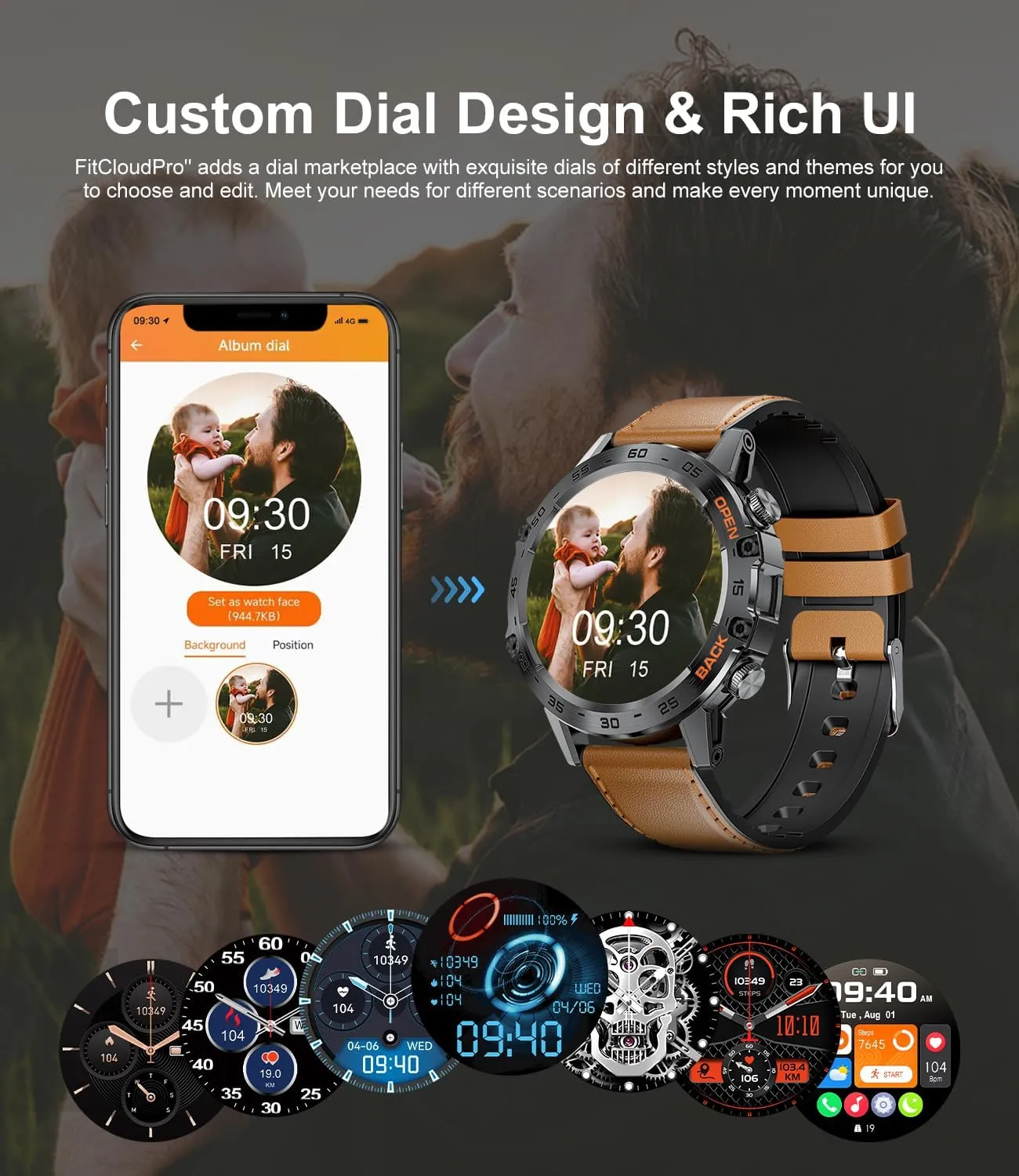 Smart Watches for Men, 1.39" Military Smartwatch with SpO2, Sleep Monitor, Step Counter, 24/7 Heart glare insufficient warehouse Rate, Tactical Fitness Watch with 100  Sports Modes, Make/Answer Call, Leather Band LIGE 