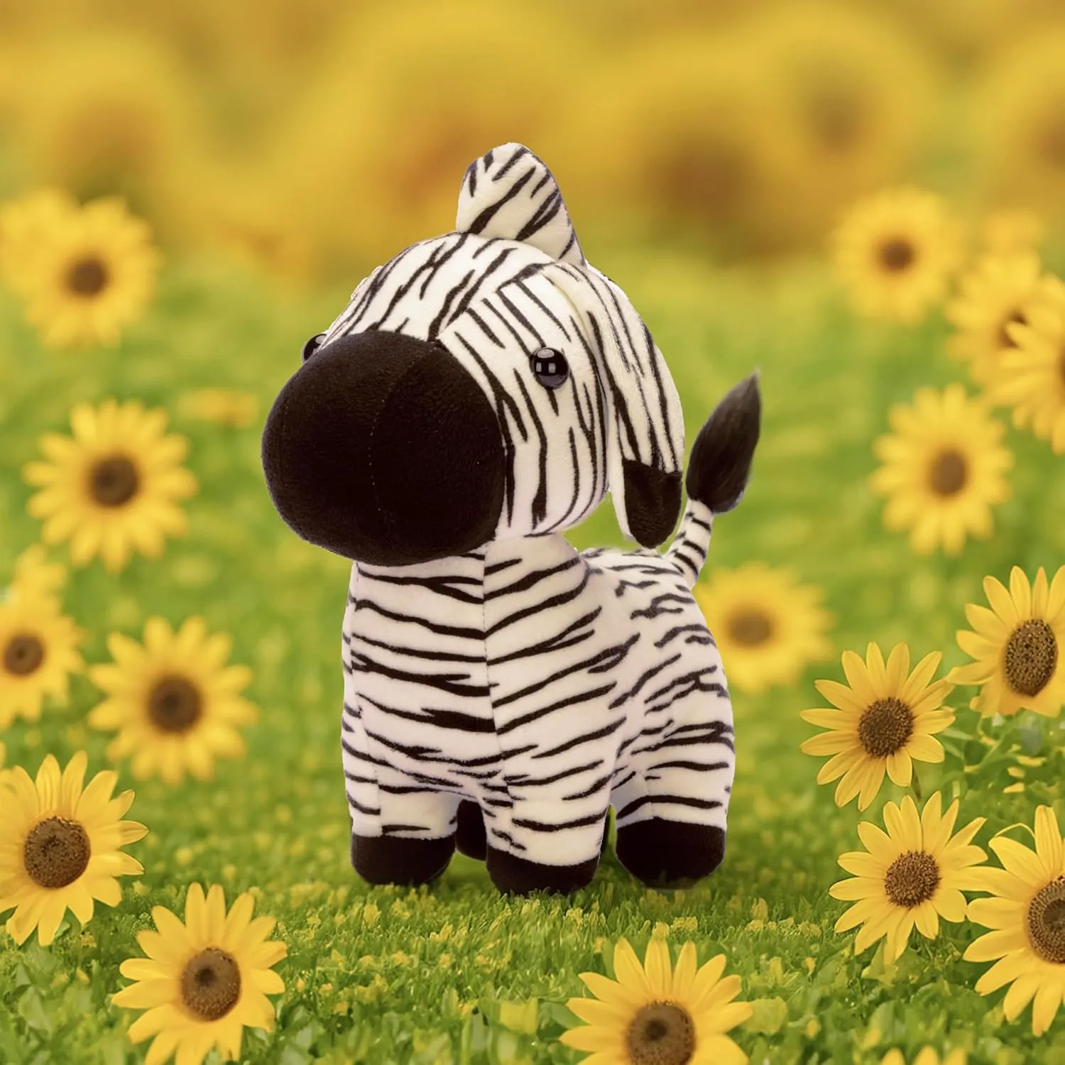 Soft Cuddly Plushy Fluffy Toy, Gifts for Family Kids Girls IKASA Zebra Stuffed Animals lunar black Plush Toys,11" Cute Plushie 