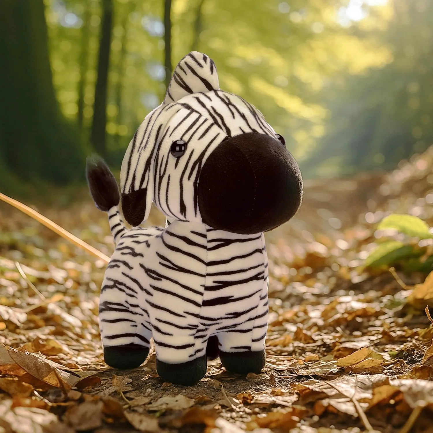 Soft Cuddly Plushy Fluffy Toy, Gifts for Family Kids Girls IKASA Zebra Stuffed Animals lunar black Plush Toys,11" Cute Plushie 