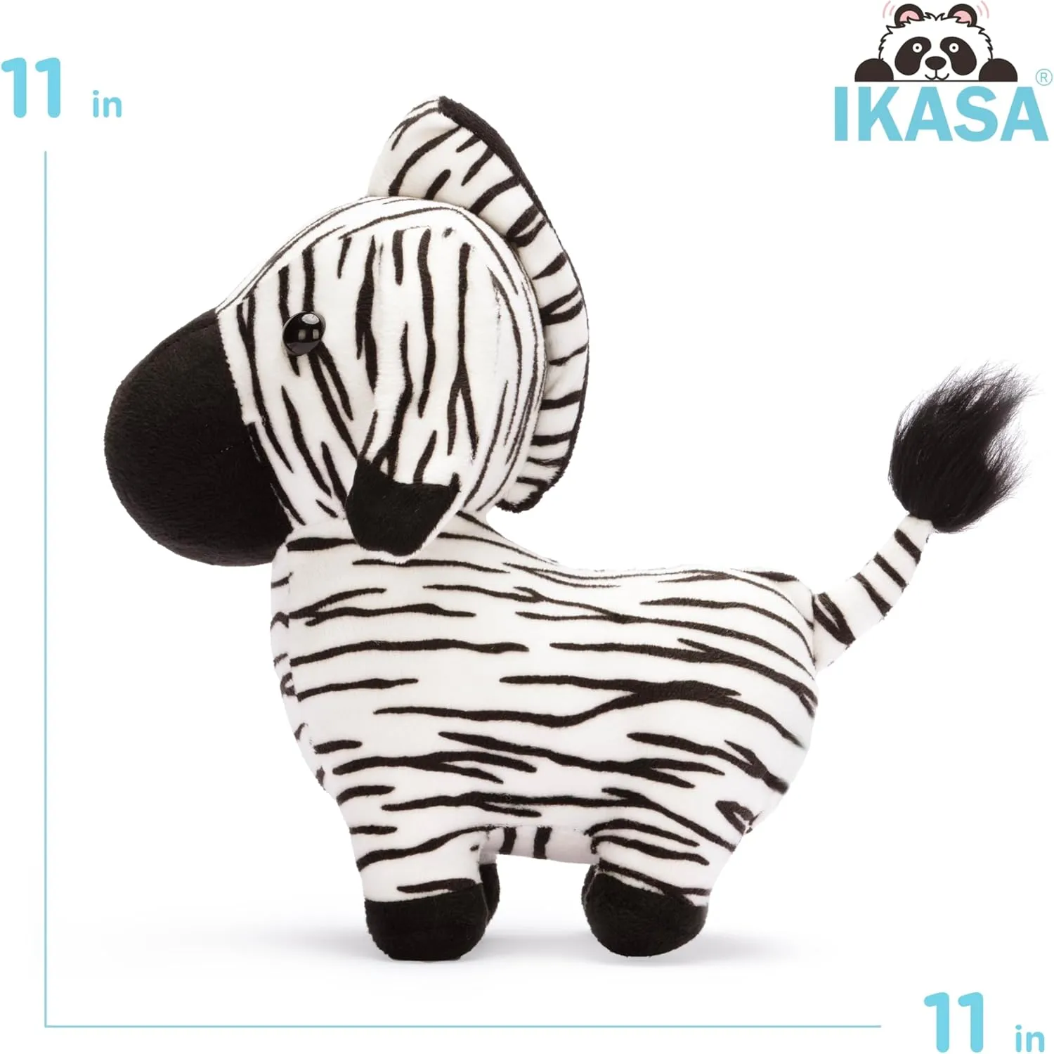 Soft Cuddly Plushy Fluffy Toy, Gifts for Family Kids Girls IKASA Zebra Stuffed Animals lunar black Plush Toys,11" Cute Plushie 