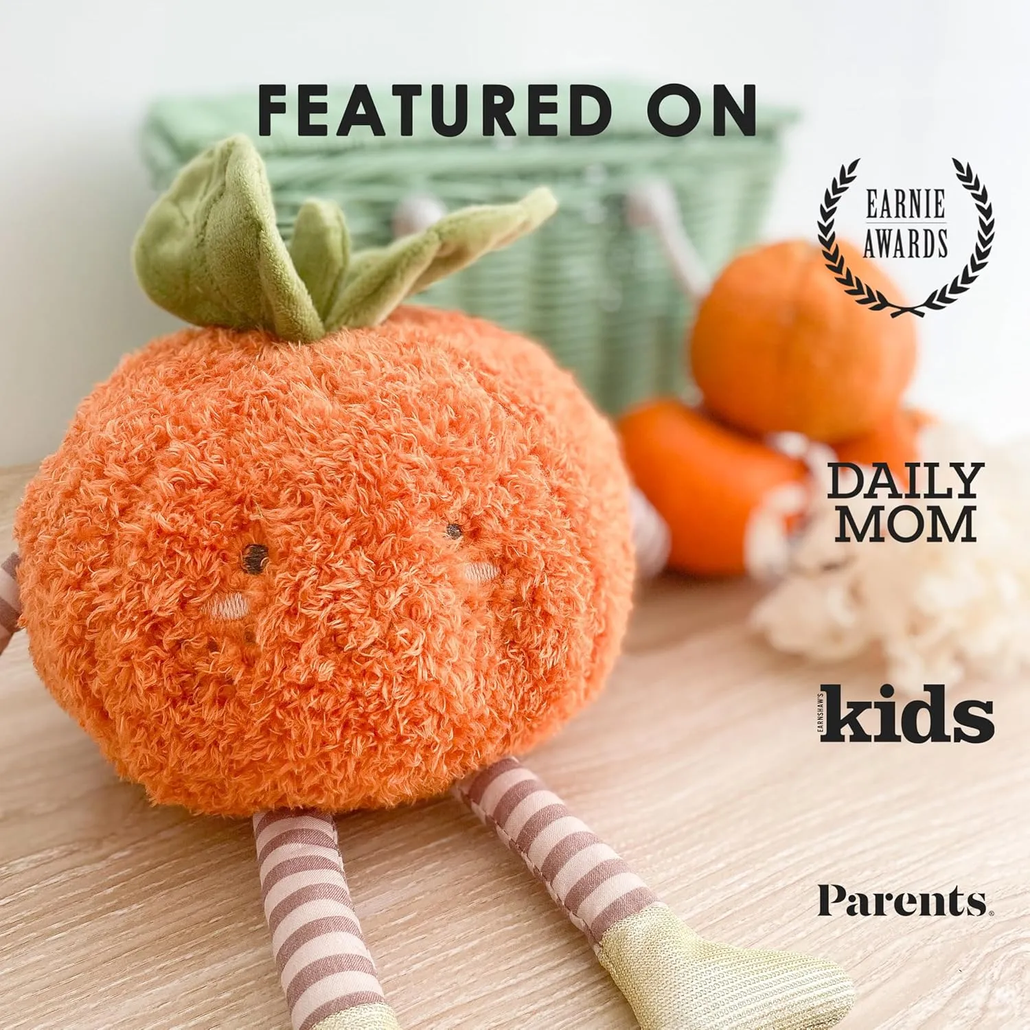 Soft Food Plush Toy �C 10��$ Whimsical & Adorable Face - Handcrafted Squishable Stuffed Food Plush Toy$ impermanence eyesight Perfect for D��cor or Play MON AMI Premium Clementine 