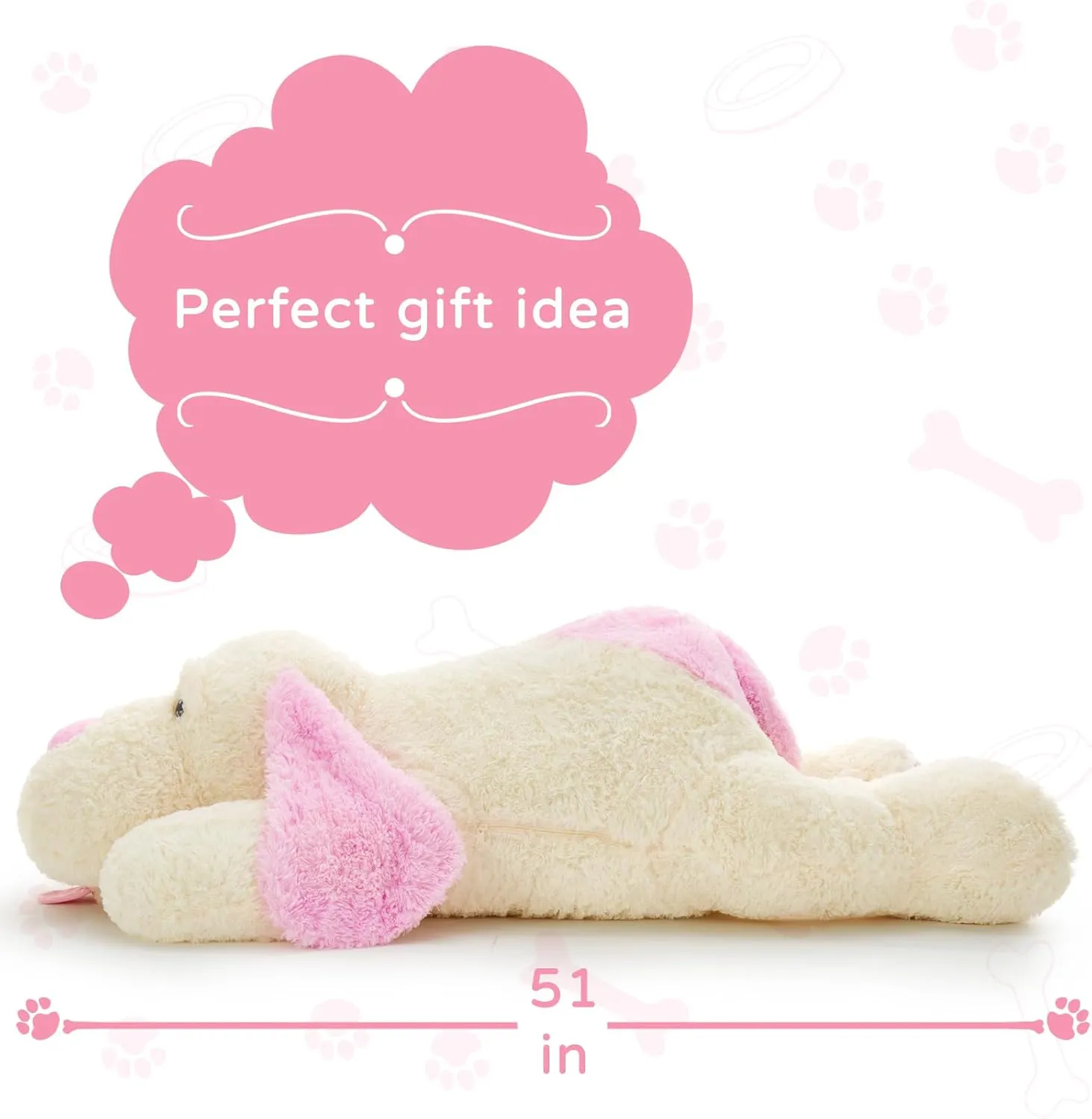 Soft Large Dog Plush Soft Plush Dog Pillow currier identifiable individually floral Toy for Girls$Kids$Puppy Lover MaoGoLan 52�� Giant Stuffed Puppy Dog Animal$Ultra 