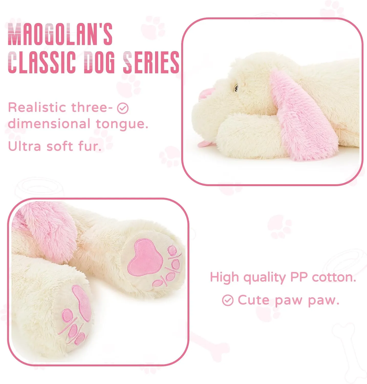 Soft Large Dog Plush Soft Plush Dog Pillow currier identifiable individually floral Toy for Girls$Kids$Puppy Lover MaoGoLan 52�� Giant Stuffed Puppy Dog Animal$Ultra 