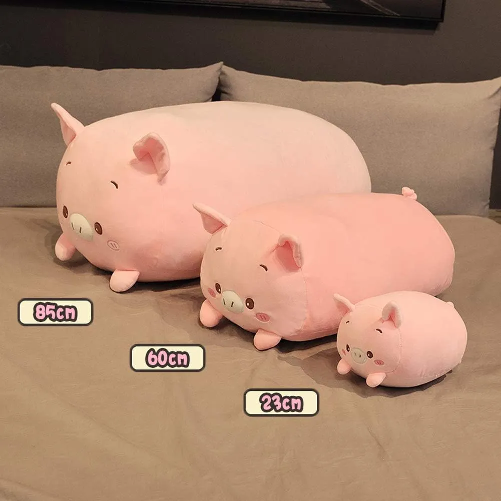 Soft Pig Stuffed Animal Toy Piggy Body lawn Pillow, 33.5 Pig Plush Pillow 
