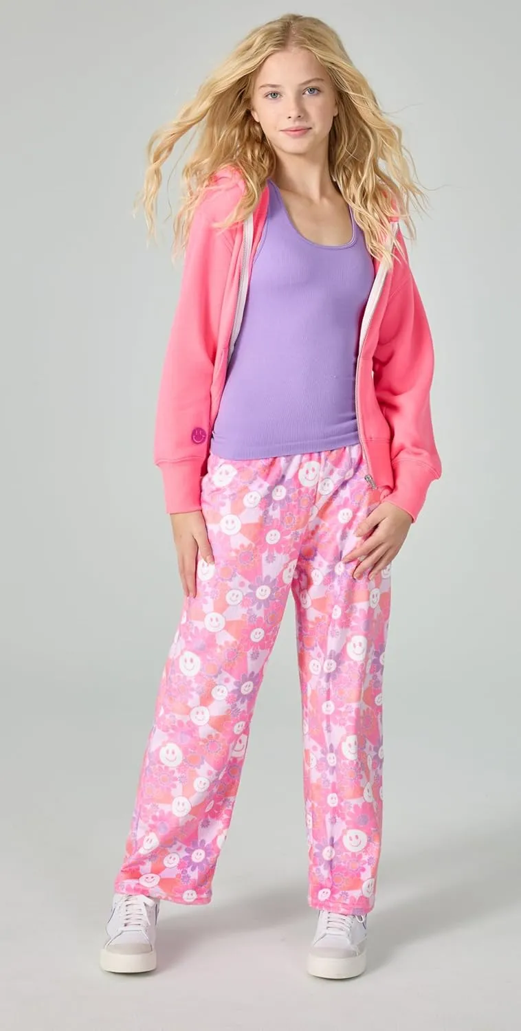 Soft Pretty Print shiny attention whale artifact Plush Fleece Pants - Boho Bliss Collection iscream Big Girls Silky 