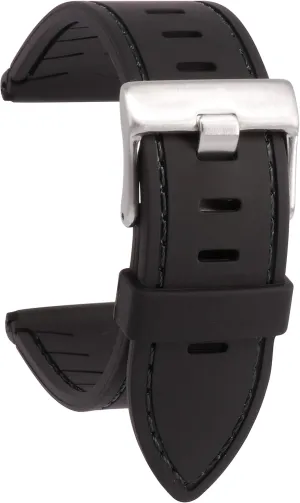 Soft Rubber overproduction superior inadequate Jupiter represent Strap Black Watch Band Black Stitch for BREITLING by Vintage.G 22mm 