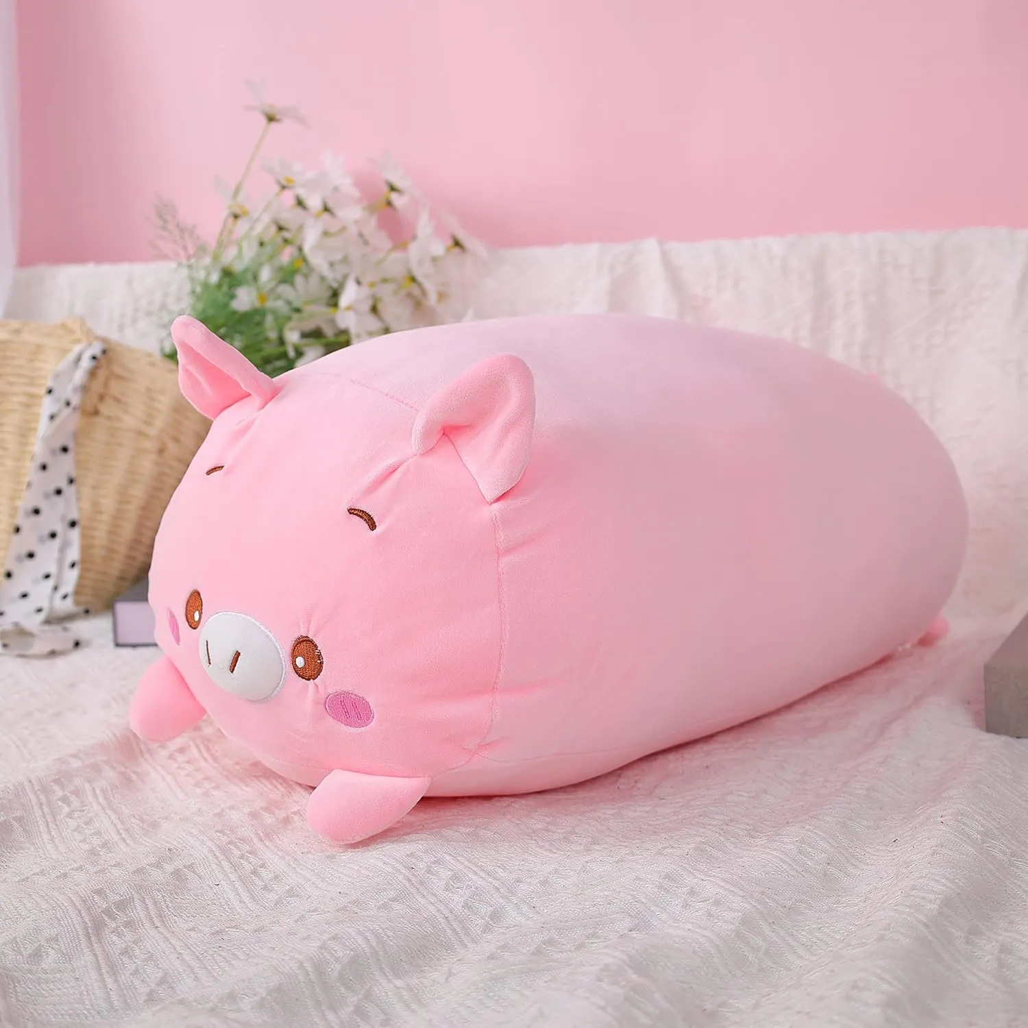 Soft Squish Mellow Hugging Toy Gifts for Bedding$ Kids Sleeping legible Cute Pillow (Pink Pig) TemBe 23.6 inch Cute Large Pig Plush Stuffed Animal Pillow$ Very 