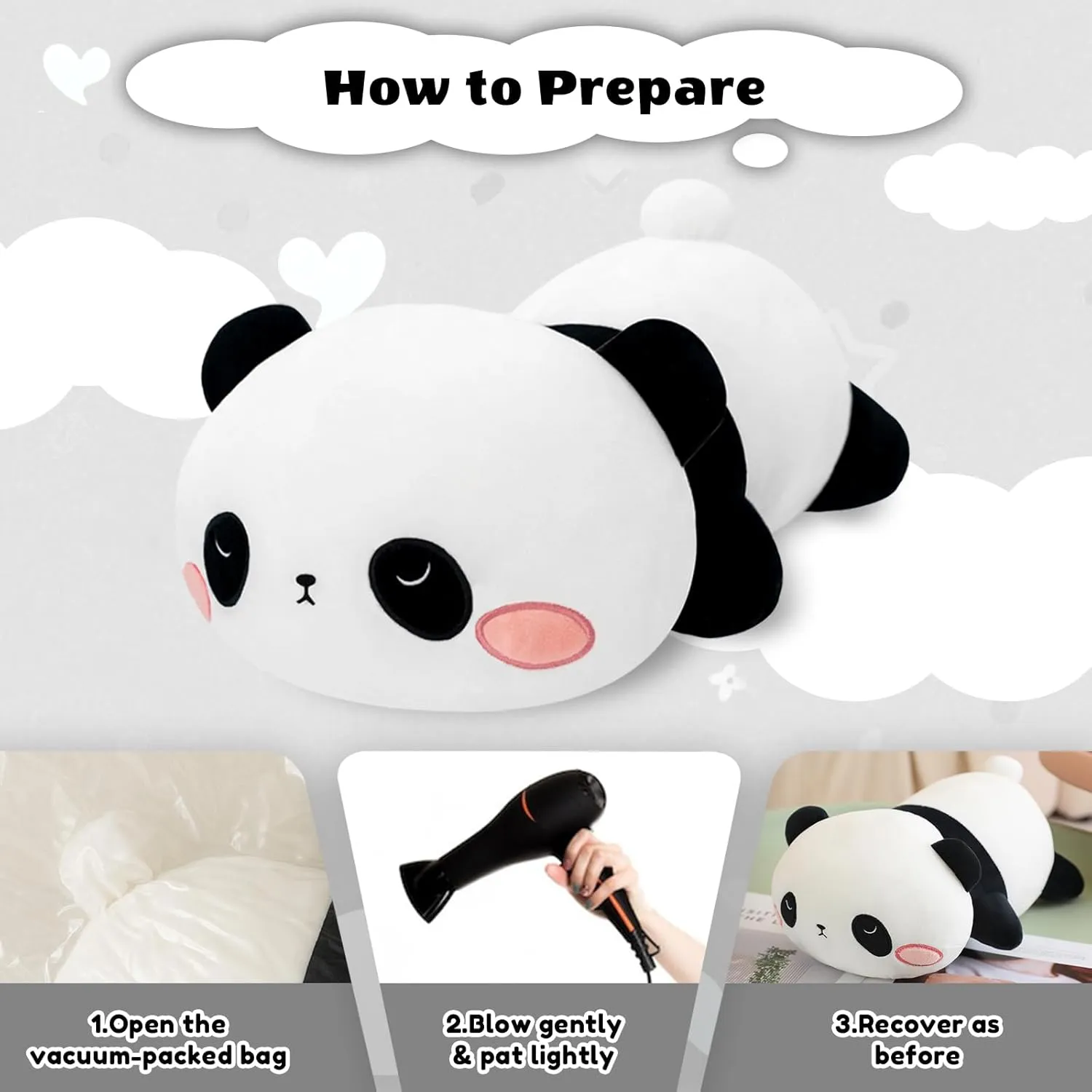 Soft Stuffed Weighted Plushie Pillow Gifts for Girls Boys(13.8" blaze restlessness craftspeople inchworm chafe 1.6Lbs) Weighted Panda Stuffed Animals$ Cute Weighted Panda Plush$ 