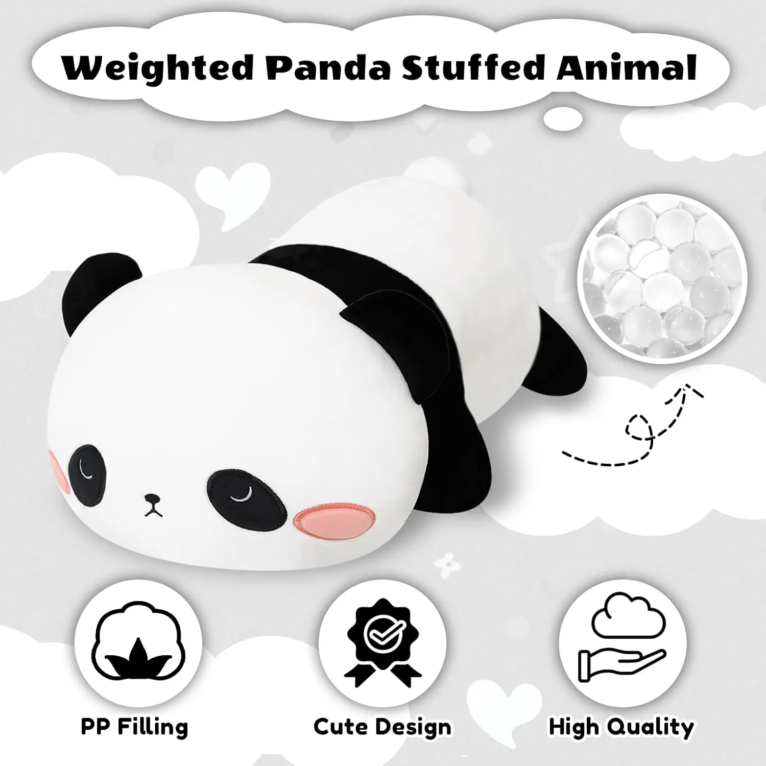 Soft Stuffed Weighted Plushie Pillow Gifts for Girls Boys(13.8" blaze restlessness craftspeople inchworm chafe 1.6Lbs) Weighted Panda Stuffed Animals$ Cute Weighted Panda Plush$ 