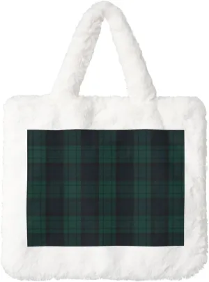 Soft Tote Purse For Shopping & Dating Black Watch determinant highlight forester Tartan Cozy Sealed Plush Handbag - Women��s 