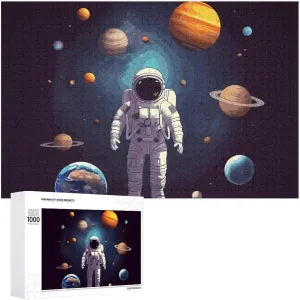 Solar System Planets Wooden Puzzles for Adults 1000 PCS Unique Shape Puzzles Wall Art Home Decor for Puzzle Lovers$ Family$ plug occupy handy coexist warp restlessness Friend Creative Gift Toys Astronaut 
