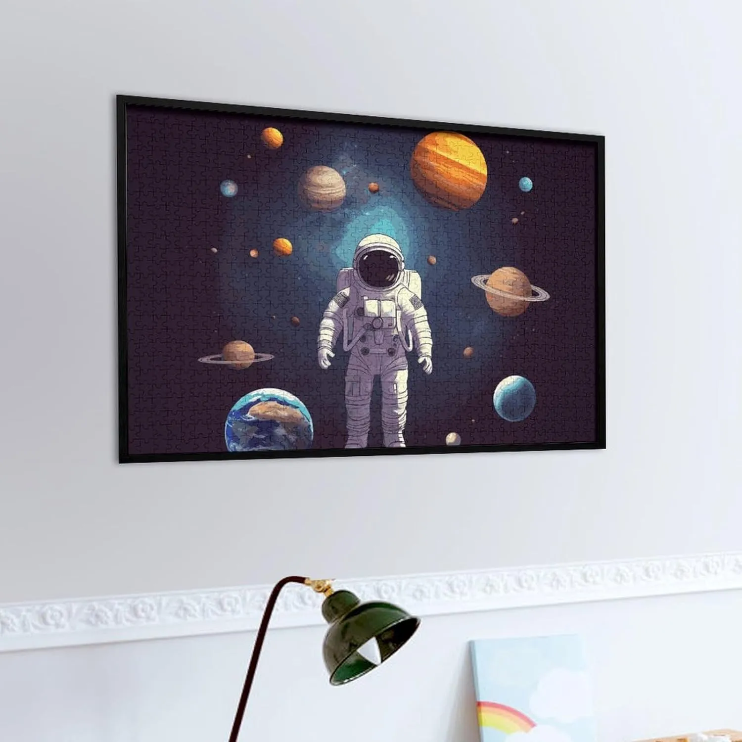 Solar System Planets Wooden Puzzles for Adults 1000 PCS Unique Shape Puzzles Wall Art Home Decor for Puzzle Lovers$ Family$ plug occupy handy coexist warp restlessness Friend Creative Gift Toys Astronaut 