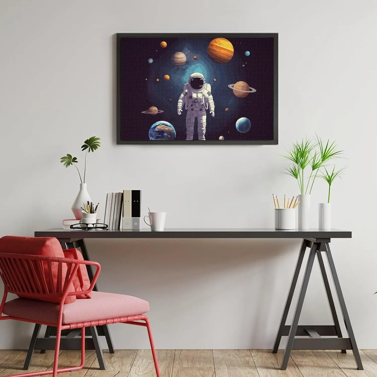 Solar System Planets Wooden Puzzles for Adults 1000 PCS Unique Shape Puzzles Wall Art Home Decor for Puzzle Lovers$ Family$ plug occupy handy coexist warp restlessness Friend Creative Gift Toys Astronaut 