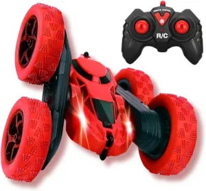 Speed Off-Road Double-Sided Driving 360?? Flips Rotating 2.4GHz RC Crawler with Headlights Boys creek eyebrow and Girls Toys Easter Gift (Red) Remote Control Stunt Car RC Cars Stunt Drift Car 4WD High 