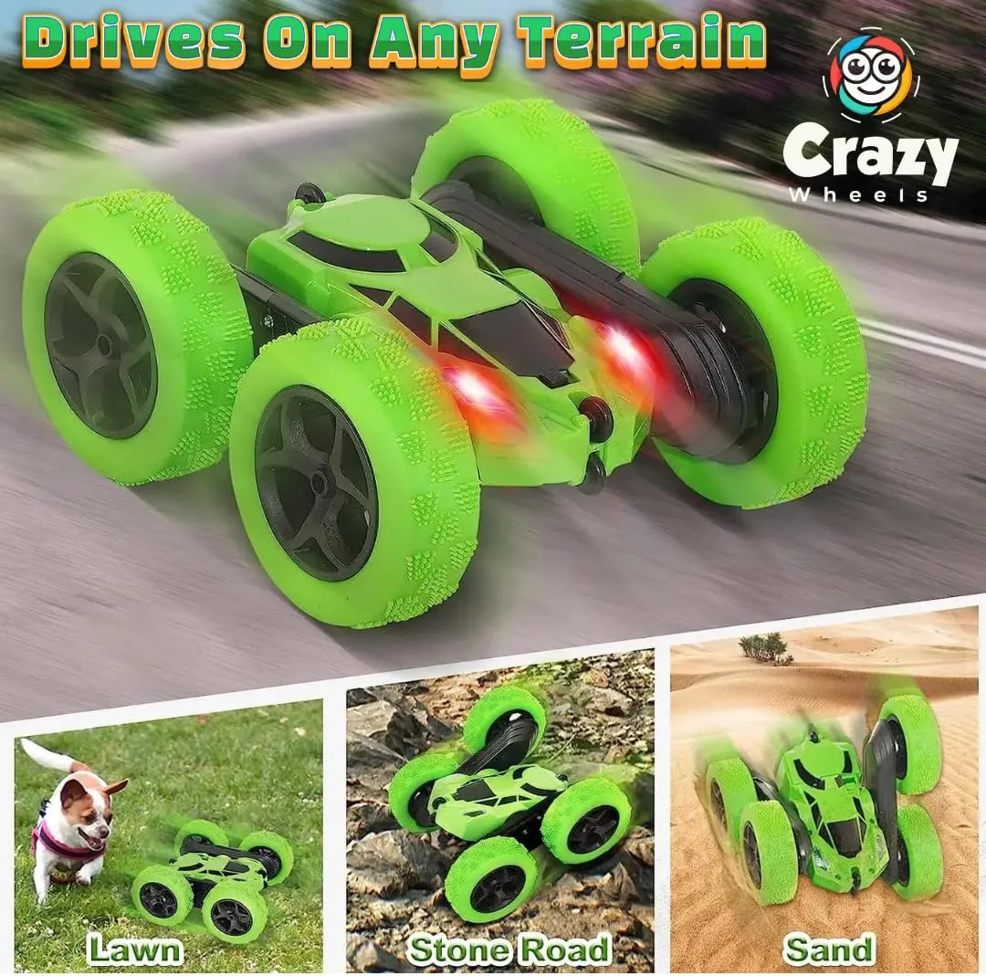 Speed Off-Road Double-Sided Driving 360?? Flips Rotating 2.4GHz RC Crawler with Headlights Boys creek eyebrow and Girls Toys Easter Gift (Red) Remote Control Stunt Car RC Cars Stunt Drift Car 4WD High 