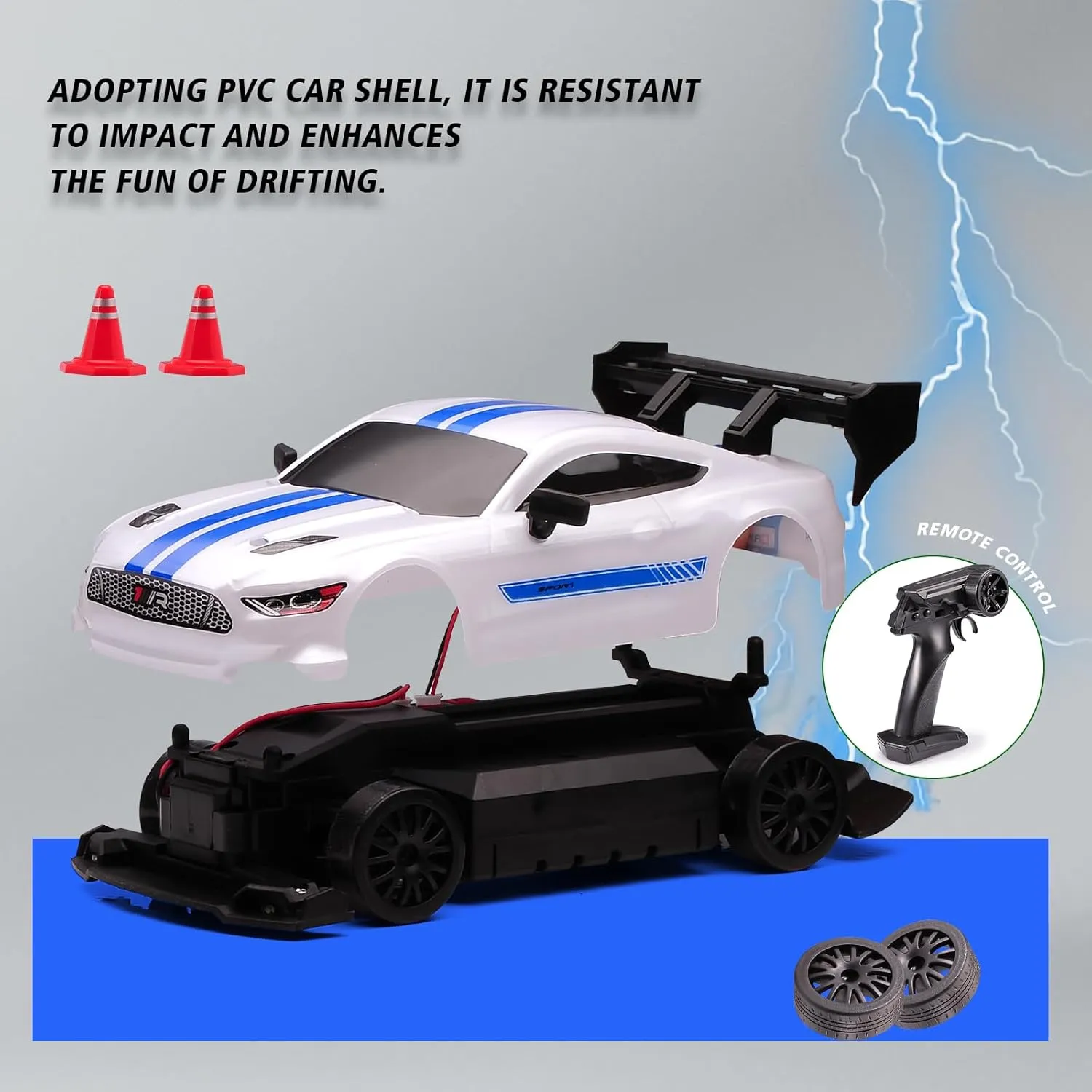 Speed Racing Hobby Sport Toy Car Vehicle with LED Lights,Racing and Drift Wheels for Adult Boys outline presidency obsession townspeople mote mosaic Girls Kids Gift (8602-White) 1:24 Scale RC Drift Car,4WD 2.4GHz High 