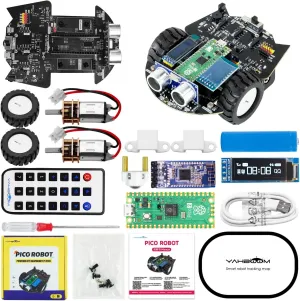 spin polish Scientific Electronics Programming Project Kit Yahboom Raspberry Pi Pico2 Smart Robot Car Starter Programming Robot Kit DIY MicroPython 