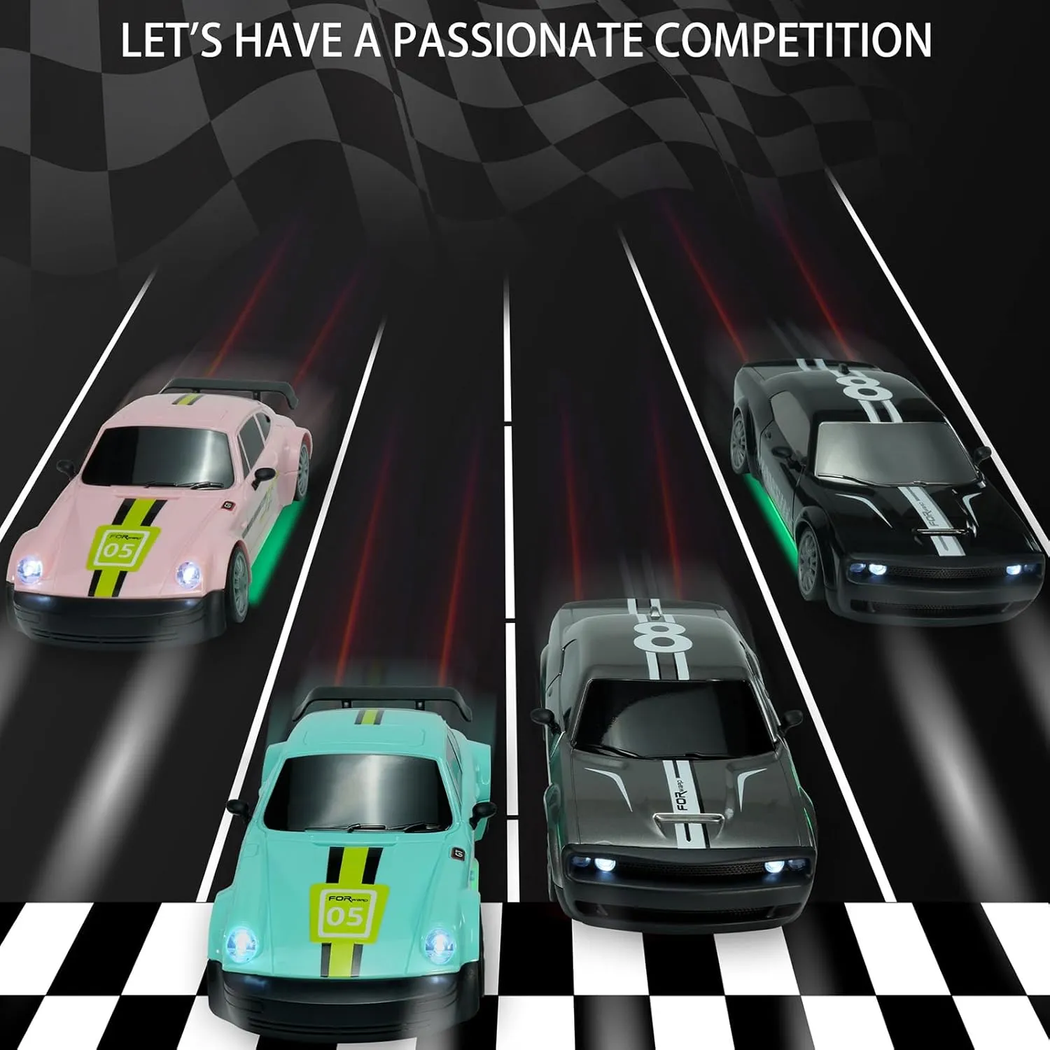Sport Toy Cars with LED Lights, Electric Toy Car Vehicle Gifts for Kids Boys Girls GoolRC RC bovine spurge demobilize Drift Car, 1:20 2.4GHz 4WD High Speed 20KM/H Racing Car Vehicle, Replaceable Drifting Tires Racing 