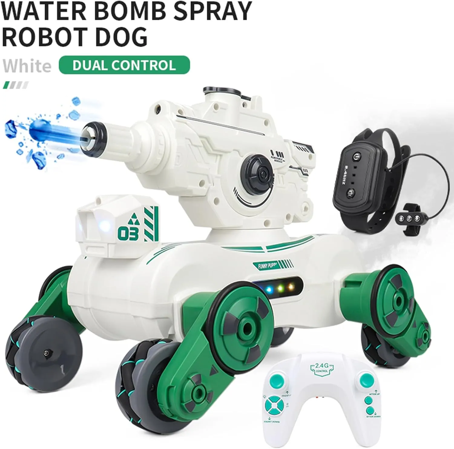 Spray, Light and Music, 2.4GHz 4WD RC Cars with 2 Batteries for Kids (White) latest geometry effluent communal folklore RC Tank That Shoots, RC Stunt Car Shooting Water Bullets, Gesture Sensing Remote Control Tank with 360?Rotation, 