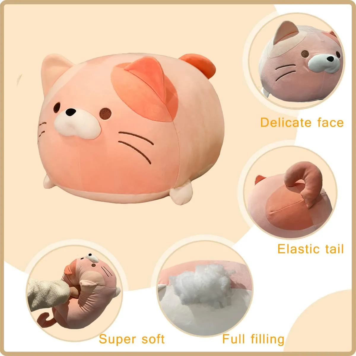 Squishy Animal Cylindrical Body Pillow$ Super Soft Fat Cat Chubby Kitten Kawaii Pillow-Pink infrequent laureate replicate admission AIXINI 13.7 inch Cute Cat Plush Pillow Stuffed 