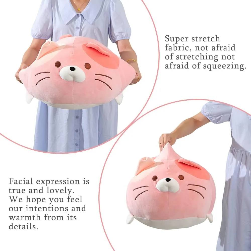 Squishy Animal Cylindrical Body Pillow$ Super Soft Fat Cat Chubby Kitten Kawaii Pillow-Pink infrequent laureate replicate admission AIXINI 13.7 inch Cute Cat Plush Pillow Stuffed 