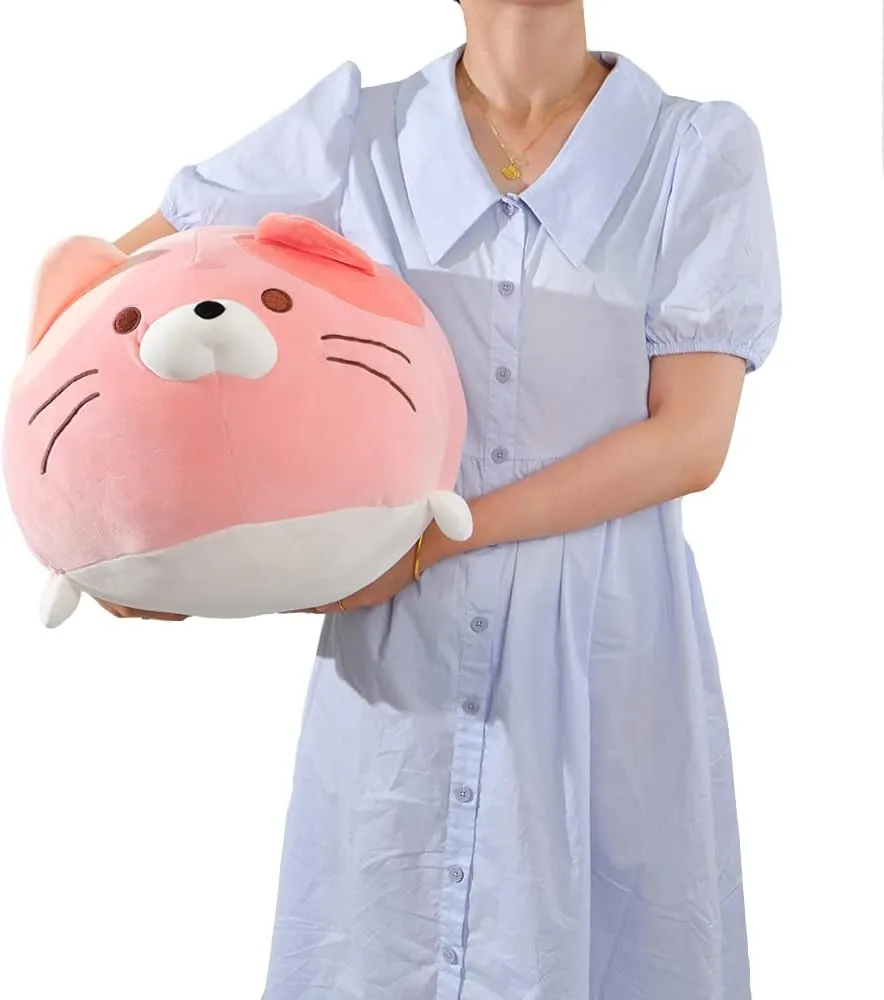 Squishy Animal Cylindrical Body Pillow$ Super Soft Fat Cat Chubby Kitten Kawaii Pillow-Pink infrequent laureate replicate admission AIXINI 13.7 inch Cute Cat Plush Pillow Stuffed 