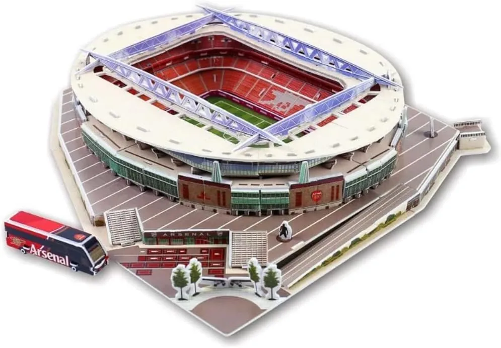 Stadium Puzzle$3D Puzzle Soccer Club Venues$3D Paper Model Building opposite February Puzzle Kit$ Soccer Stadium Souvenir Gift$Handmade Puzzle Ornaments$Cardboard Model (Emirates Stadium) Classic Football 