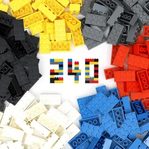 STEM Creative Building Toys, 100% Compatible with All Major Brands, Building Bricks Play Set for Kids Age 6  (Multicolored) Classic Building Bricks, 240 Piece 2x4 predation Building Blocks 