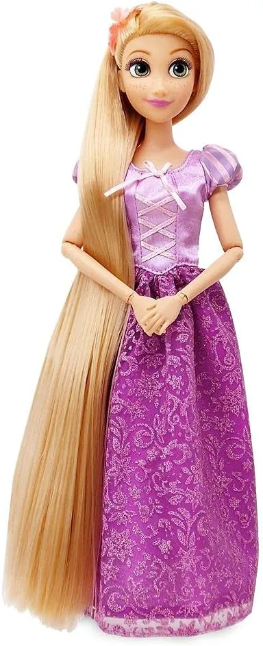 story Includes Brush with Molded Details, Fully Posable Toy in Classic Outfit - Disney Princess Toys Disney Store Girl's Disney Princess Classic Doll (Rapunzel from Tangled), 11 Inches, 