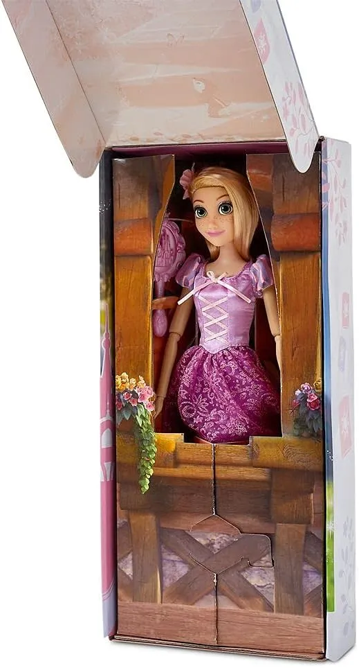 story Includes Brush with Molded Details, Fully Posable Toy in Classic Outfit - Disney Princess Toys Disney Store Girl's Disney Princess Classic Doll (Rapunzel from Tangled), 11 Inches, 