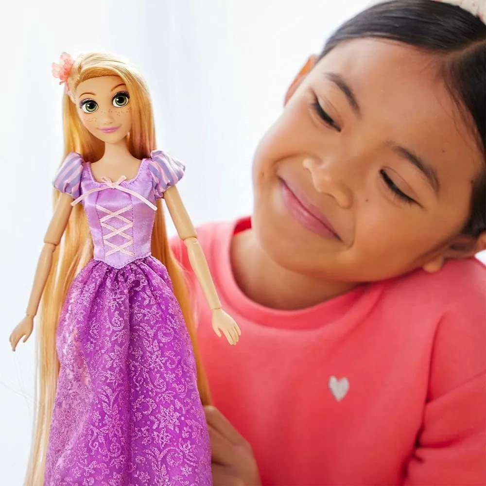 story Includes Brush with Molded Details, Fully Posable Toy in Classic Outfit - Disney Princess Toys Disney Store Girl's Disney Princess Classic Doll (Rapunzel from Tangled), 11 Inches, 