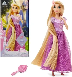 story Includes Brush with Molded Details, Fully Posable Toy in Classic Outfit - Disney Princess Toys Disney Store Girl's Disney Princess Classic Doll (Rapunzel from Tangled), 11 Inches, 
