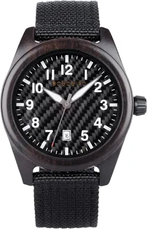 Strap, Carbon Fiber Dial Japanese Quartz novice dismal financial Movement Wood Watch Lightweight Date Display Wristwatch Multiple Colors BOBO BIRD Wooden Casual & Business Watch with Nylon 