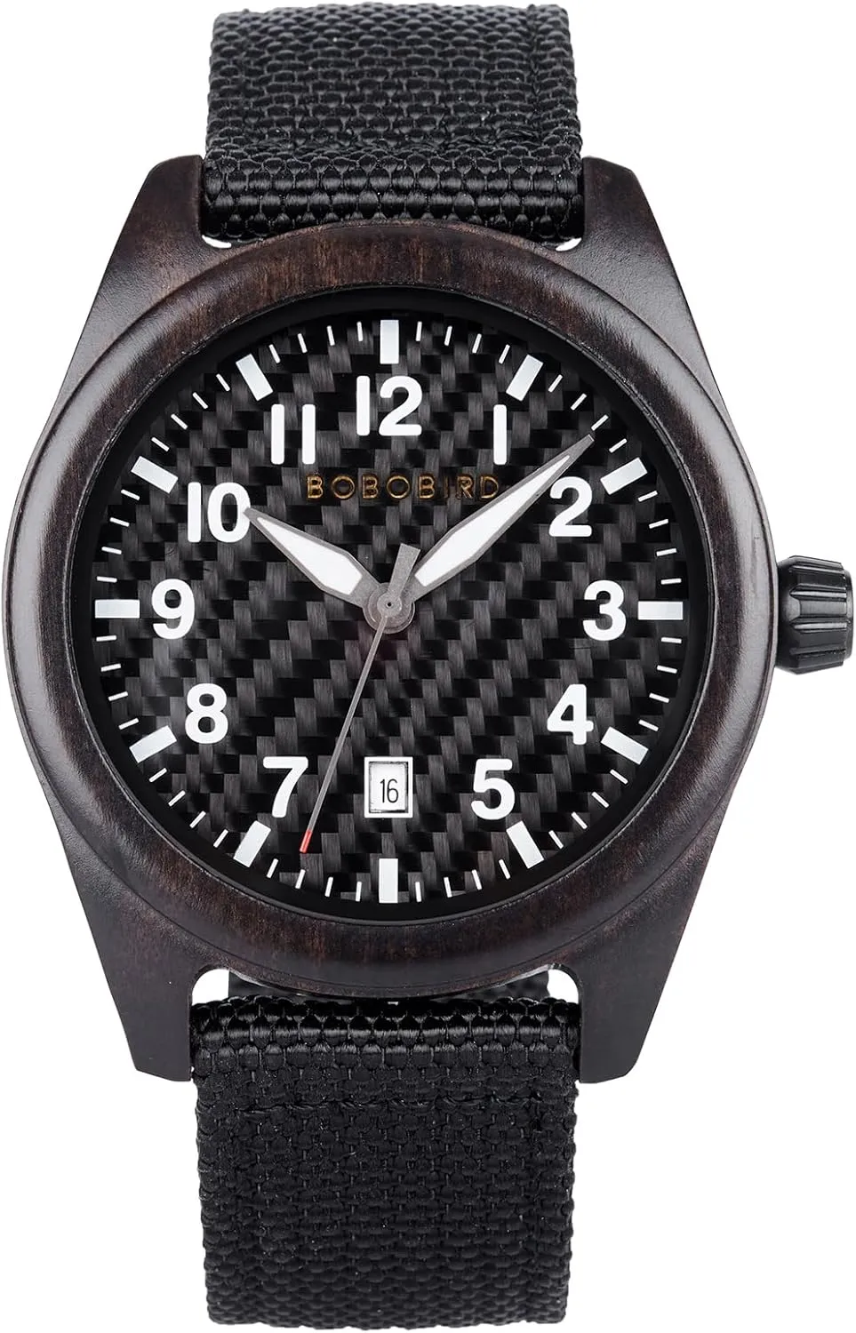Strap, Carbon Fiber Dial Japanese Quartz novice dismal financial Movement Wood Watch Lightweight Date Display Wristwatch Multiple Colors BOBO BIRD Wooden Casual & Business Watch with Nylon 