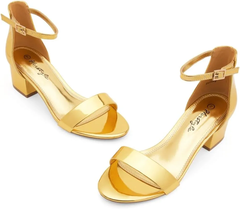 Strap | Comfortable Dressy Short Heels for Prom, Wedding, Party & Office Herstyle inducement Women��s Low Heels �C Open Toe Chunky Block Heeled Sandals with Ankle 