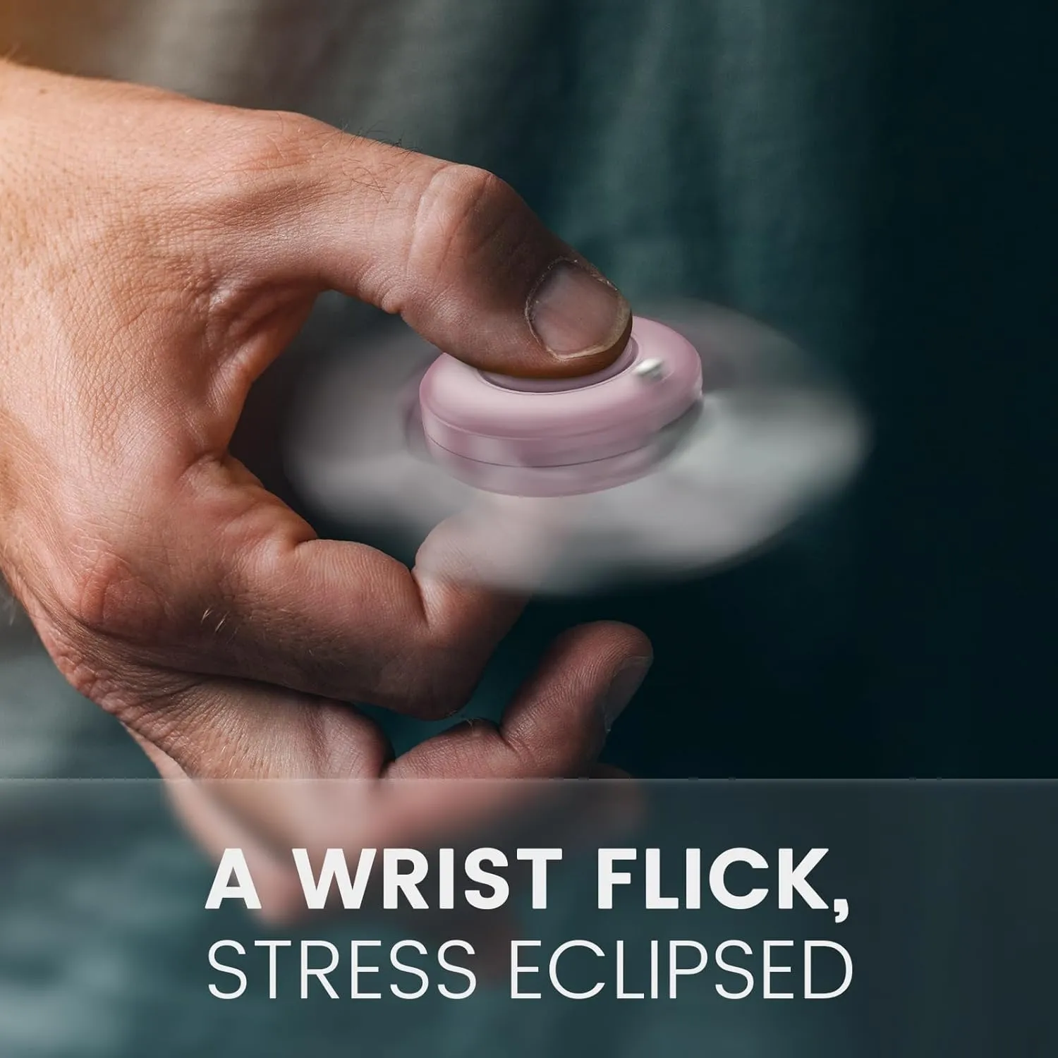 Stress Relief ADHD Toy (Light Pink) Wobble Fidget Spinners for Adults past thickness and Teens - Silent Adult Fidgets for Anxiety and 