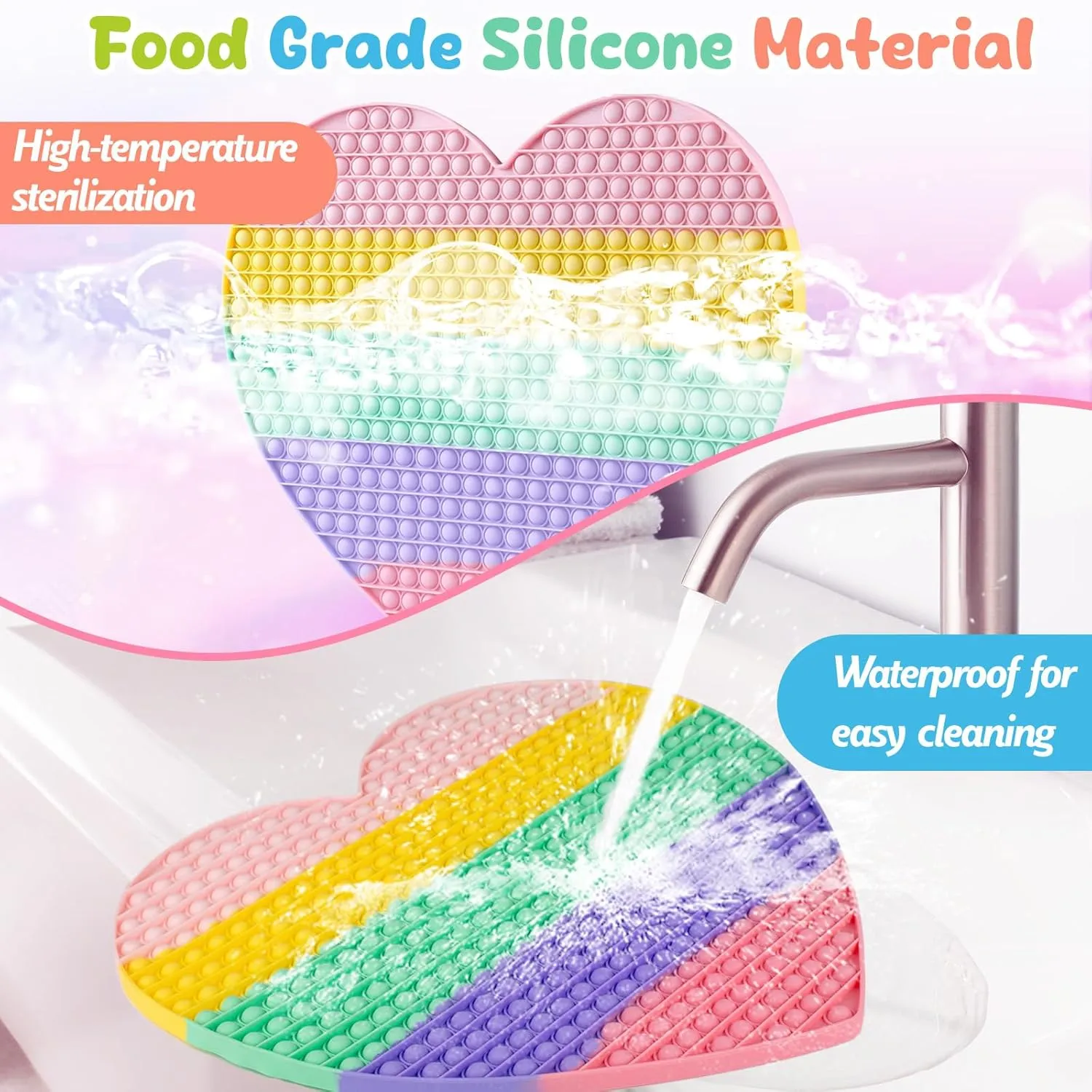 Stress Relief Huge Classroom Tool Gifts for Kids Toddlers Girl Boy Adults Large Heart Fidget Toys$19.3 Inch Giant Big Sensory approximation Fidgets Jumbo Push Bubble Squeeze Toy for Autism Anxiety 