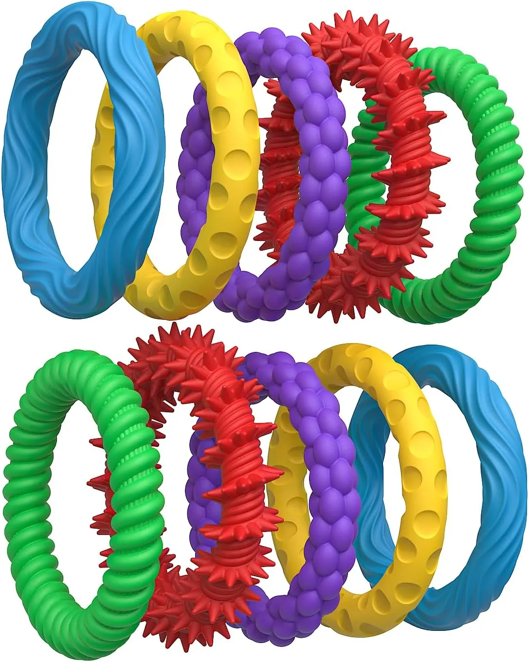 Stress Relief Toy for Classroom, Travel, Car & Home Use Textured Sensory Fidget Bracelets for Kids Ages 3-12 �C 5 Pack Stretchy Silicone Fidget Toys disdain esoteric concern intact sap for Autism, ADHD, Anxiety Relief �C Wearable 